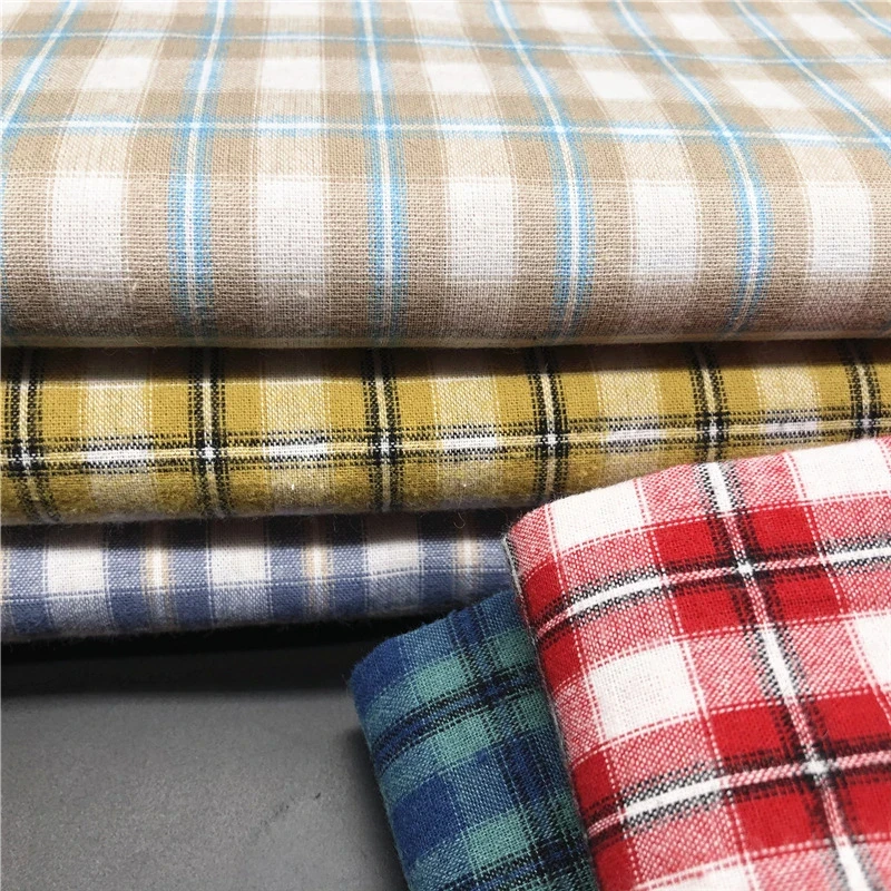 Yarn Dyed Flannel Fabric Custom Plaid 100% Cotton Woven Flannel Check  Fabrics for Skirt School Uniform Fabric Gingham