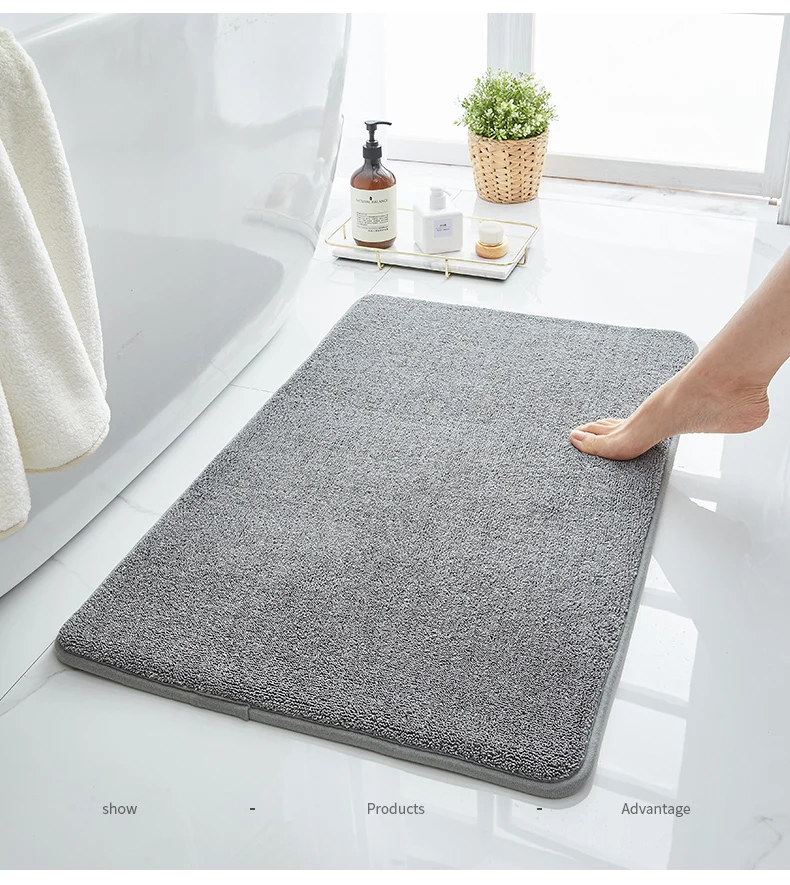  Super Absorbent Water Fast Dry 100% polyester Flooring Rug Non-slip Carpet Bath Play Rubber Door Mat supplier