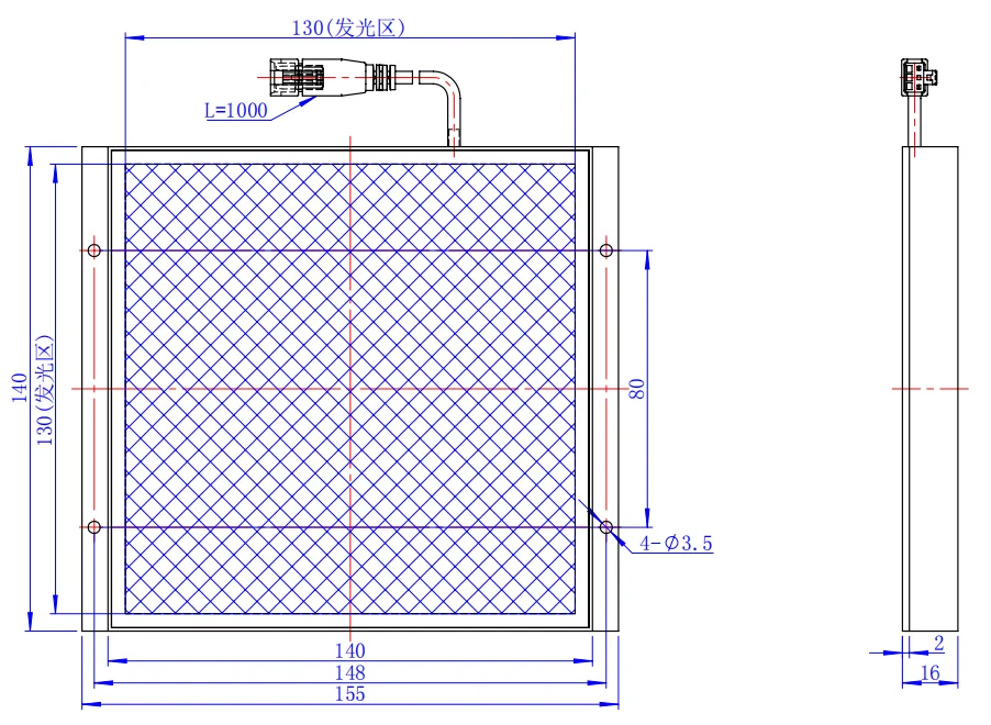 product led 24v 155140mm backlight inspection machine vision illumination for machine vision surface inspection-4