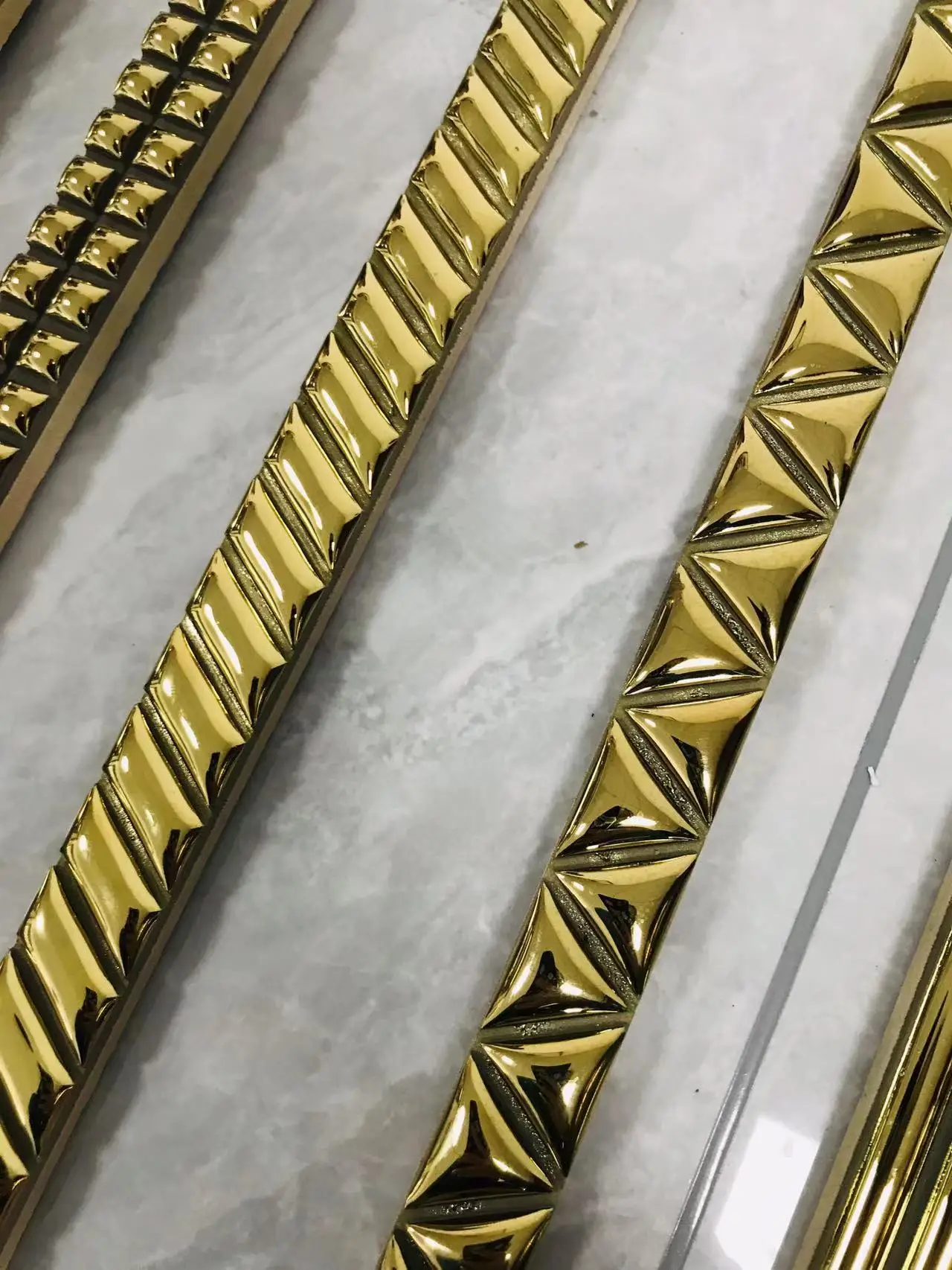 Gold and Silver Porcelain Tiles - Elegant Interior Design