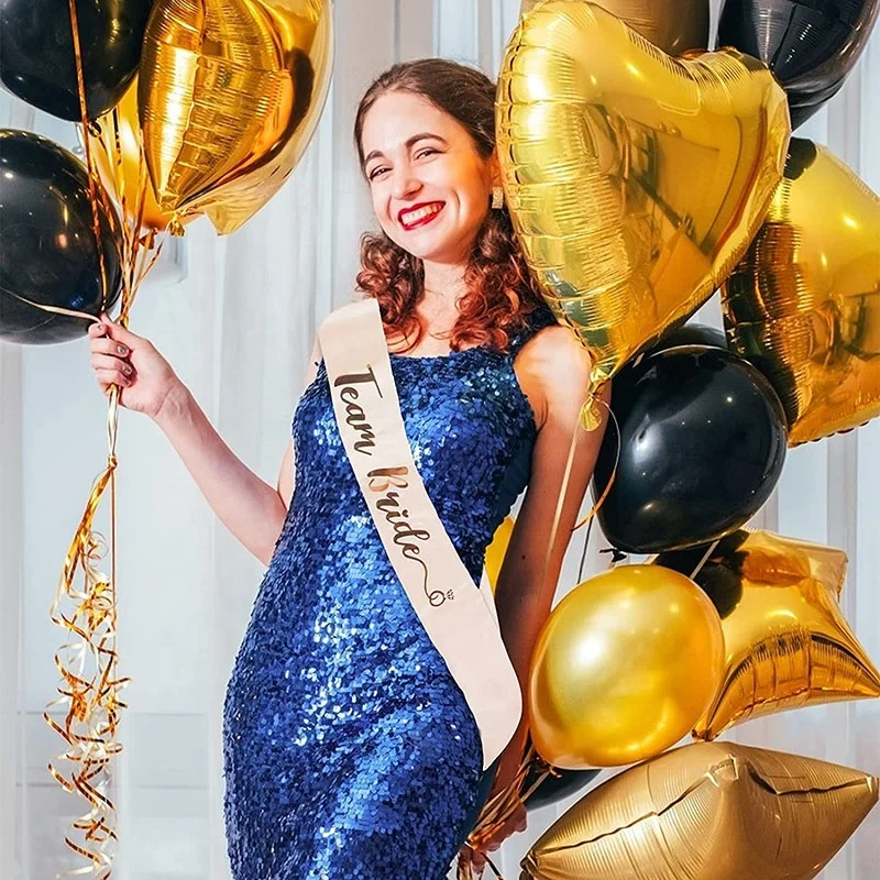 Hot Sale Rose Gold Team Bride Sash Set Pieces for Bachelorette