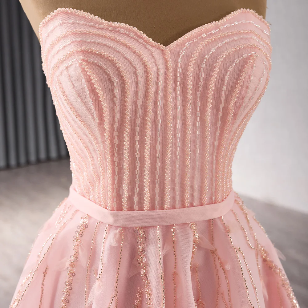 strapless open back dress Candy Pink Off-Shoulder A-line Tulle Long Prom Dress with Appliques –  FancyVestido