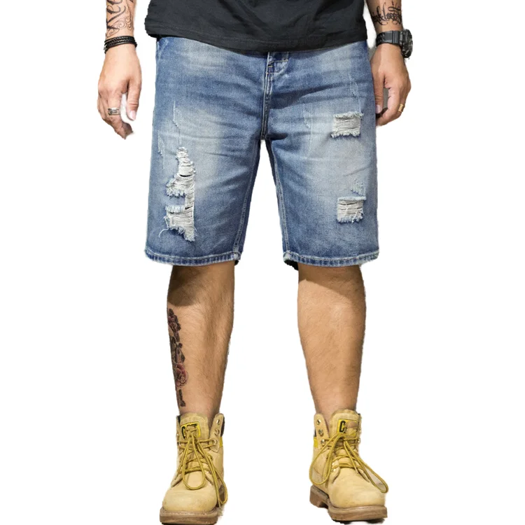 mens loose jean shorts