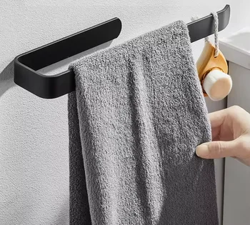 Aluminum Single Towel Bar Rack Floor Usage Bathroom Toilet Towel Rail Holder