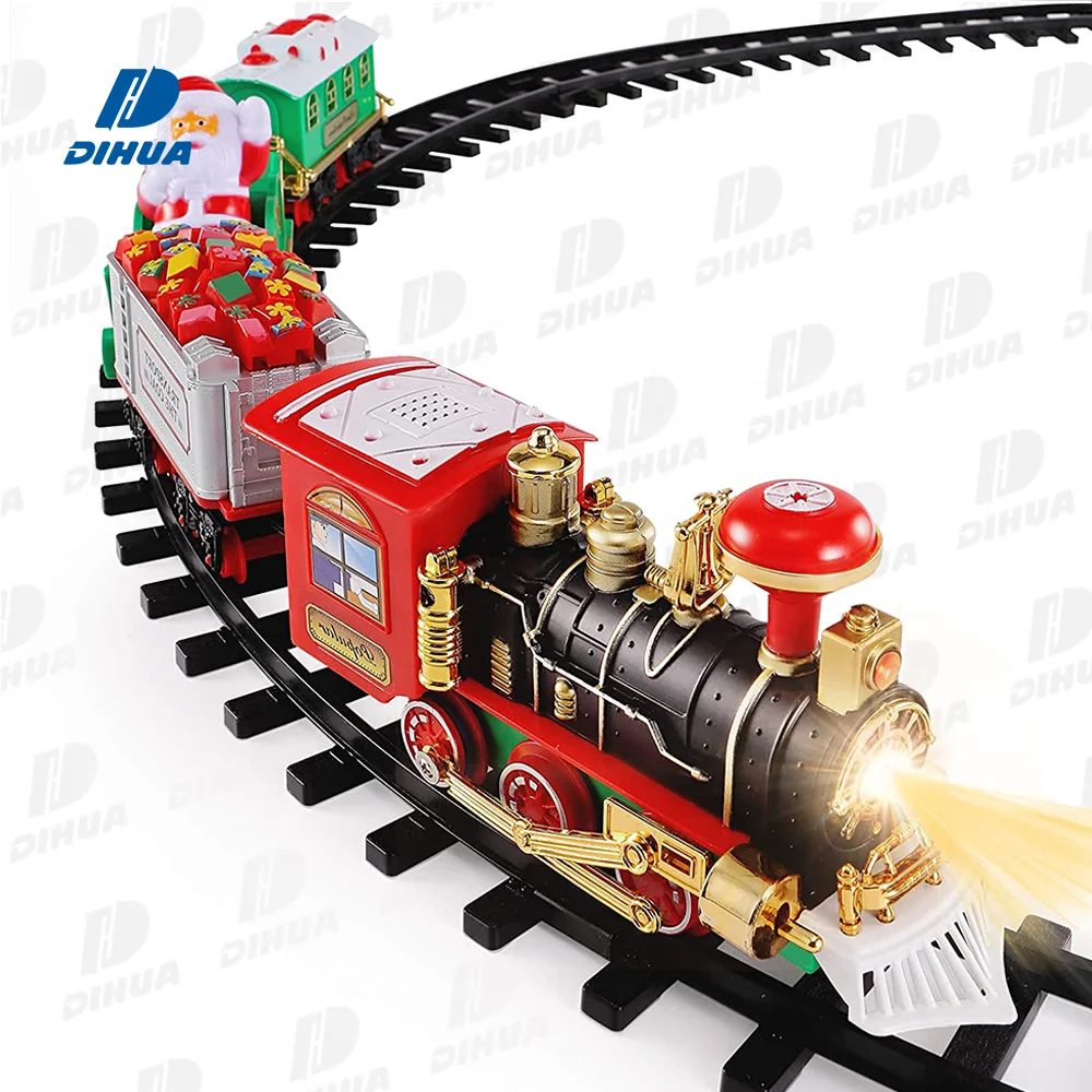 Train électrique De Noël Avec Lumières Et Sons - Jouet Enfant 3 Ans+ - Rails Inclus - Cadeau Garçon Fille Sous Le Sapin