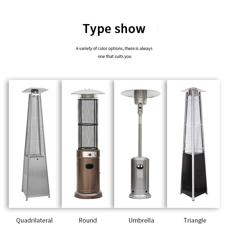 Patio Heater Gas Outdoor Square Gas Patio Heater Stainless Steel 15 Kw Freestanding Pyramid