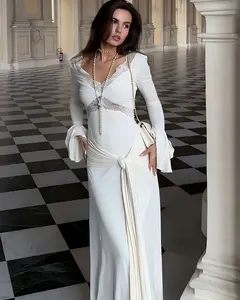 Lace Patchwork Sexy Maxi Dress for Women Autumn Elegant Robes Slim Flare Sleeve Draped Ruched Club Party Long Dress