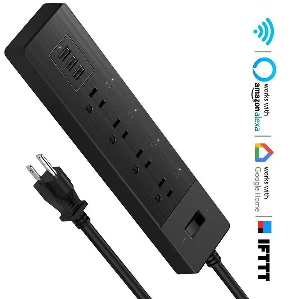 Умная розетка Alexa с удлинителем и умным управлением Wi-Fi