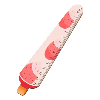 Peach element Wooden Bookmark Stationery Student Desk Cartoon Wooden Ruler Decoration Study Stationery Gift