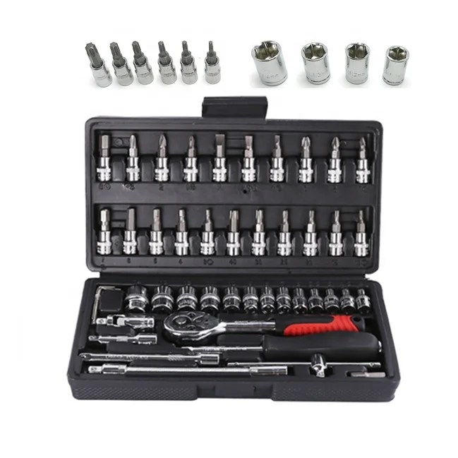 Multi-function Oem Red/black Household Hand Car Tools Bike Repair Tool Set Box Mechanic Automotive Tools for Sale