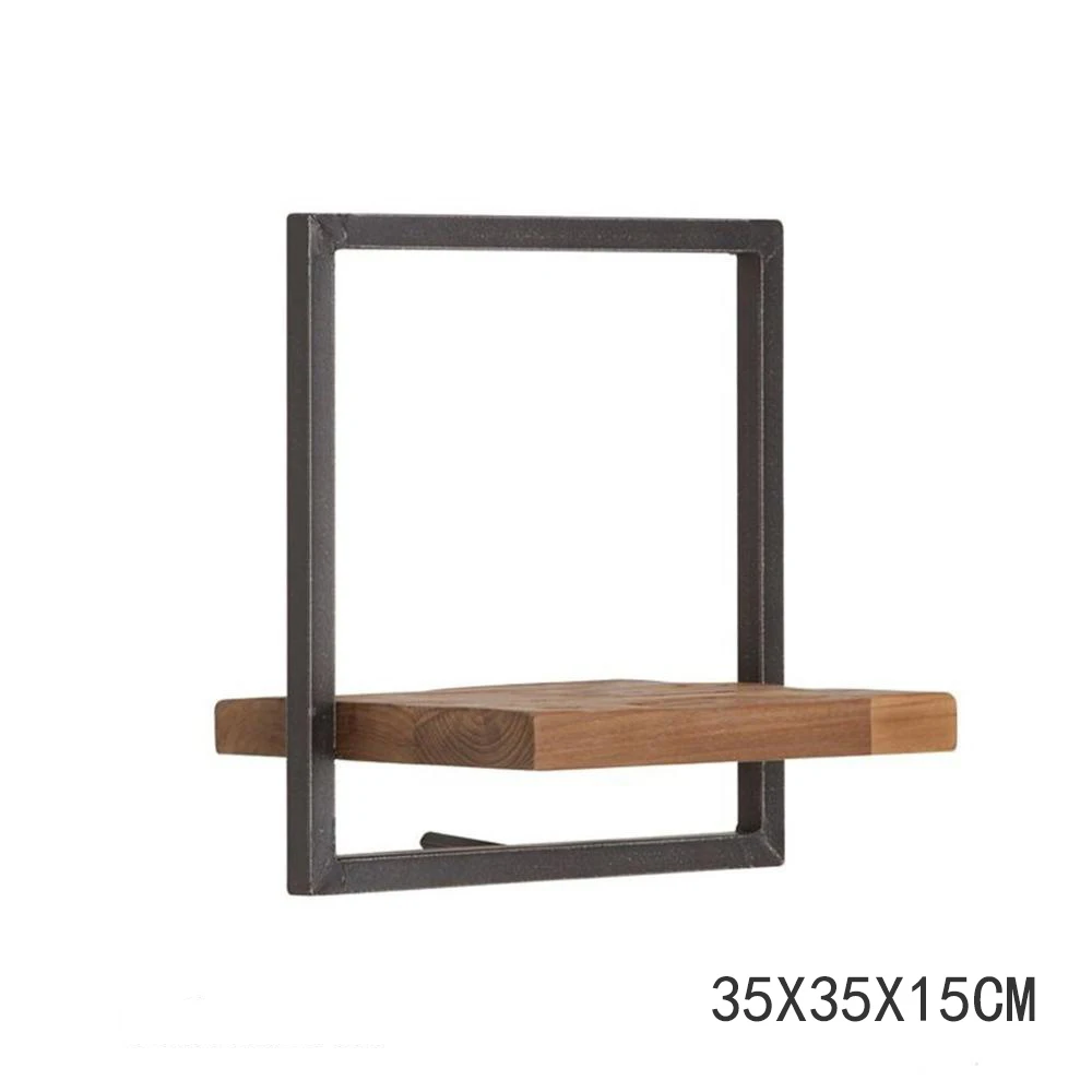 Hot Sale Modern Shelf Unit Floating DIY Wall Mounted Shelf Customized Metal and Wood Display Shelf