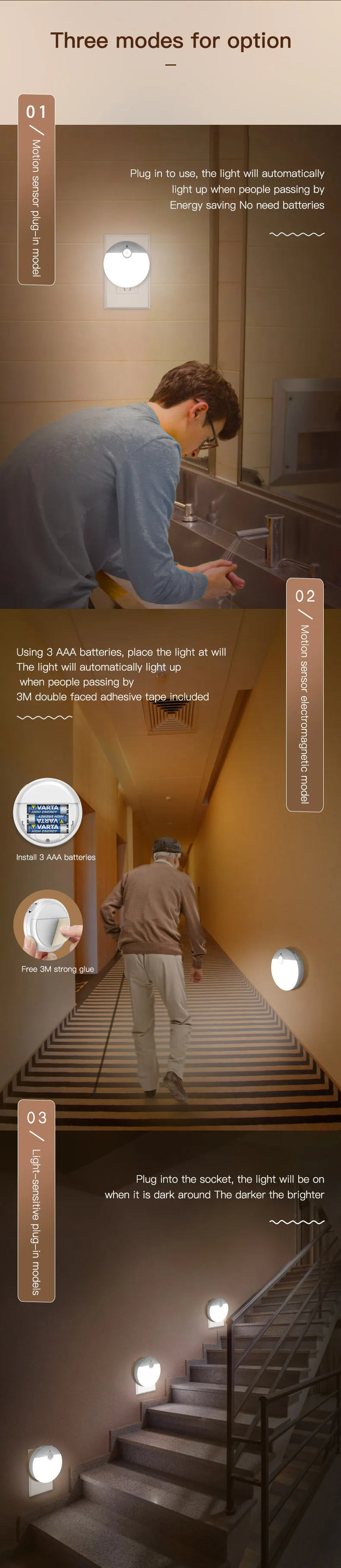 Luminous motion sensor LED night light children night light study night light