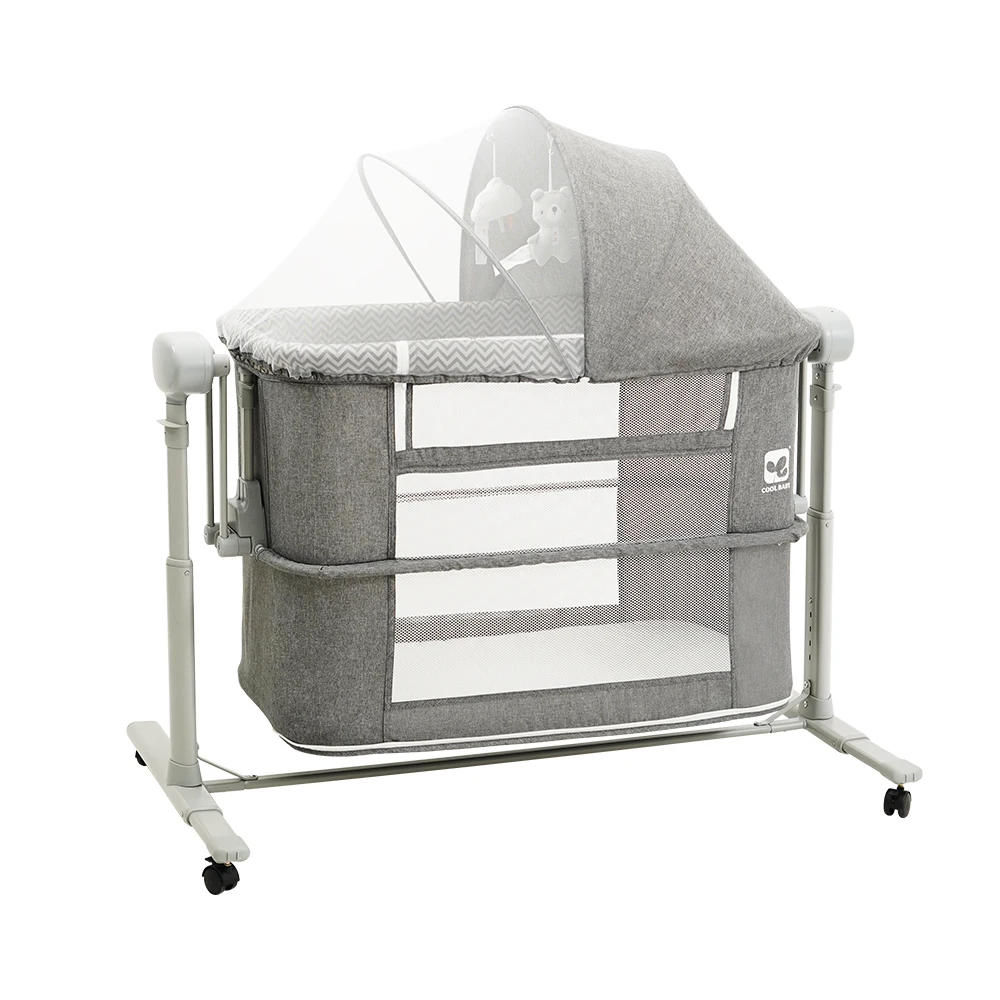 P780D02 Baby Bassinet, 3 in 1 Baby Bassinet Bedside Sleeper, Easy to Fold Portable Crib Side Bassinet, Baby Cradle