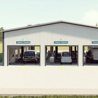 Modern Design Easy-to-Assemble Metal Car Wash Steel Structures Building Kits for Mall Warehouses Application