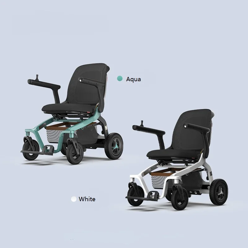 Folding lightweight electric wheelchair with electromagnetic brake new design armrest with the touchable light for elder-Beiz-04 manufacture