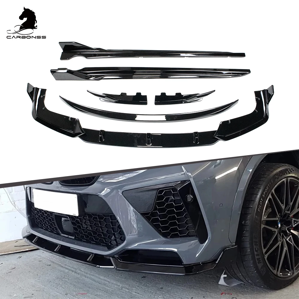 ABS Gloss Black Body Kit Front Bumper Lip for BMW F95 X5M 2021+