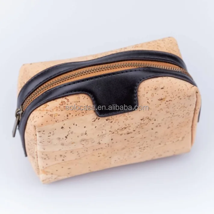 Cork and Vegetable Leather Cosmetic Bag