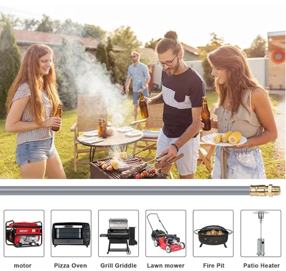 Low Pressure Natural Gas Hose with Quick Connector for Grill and Heater
