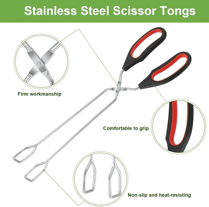 3 Pcs Cooking Scissor Tongs Kitchen Baking Barbecue Grilling Tongs