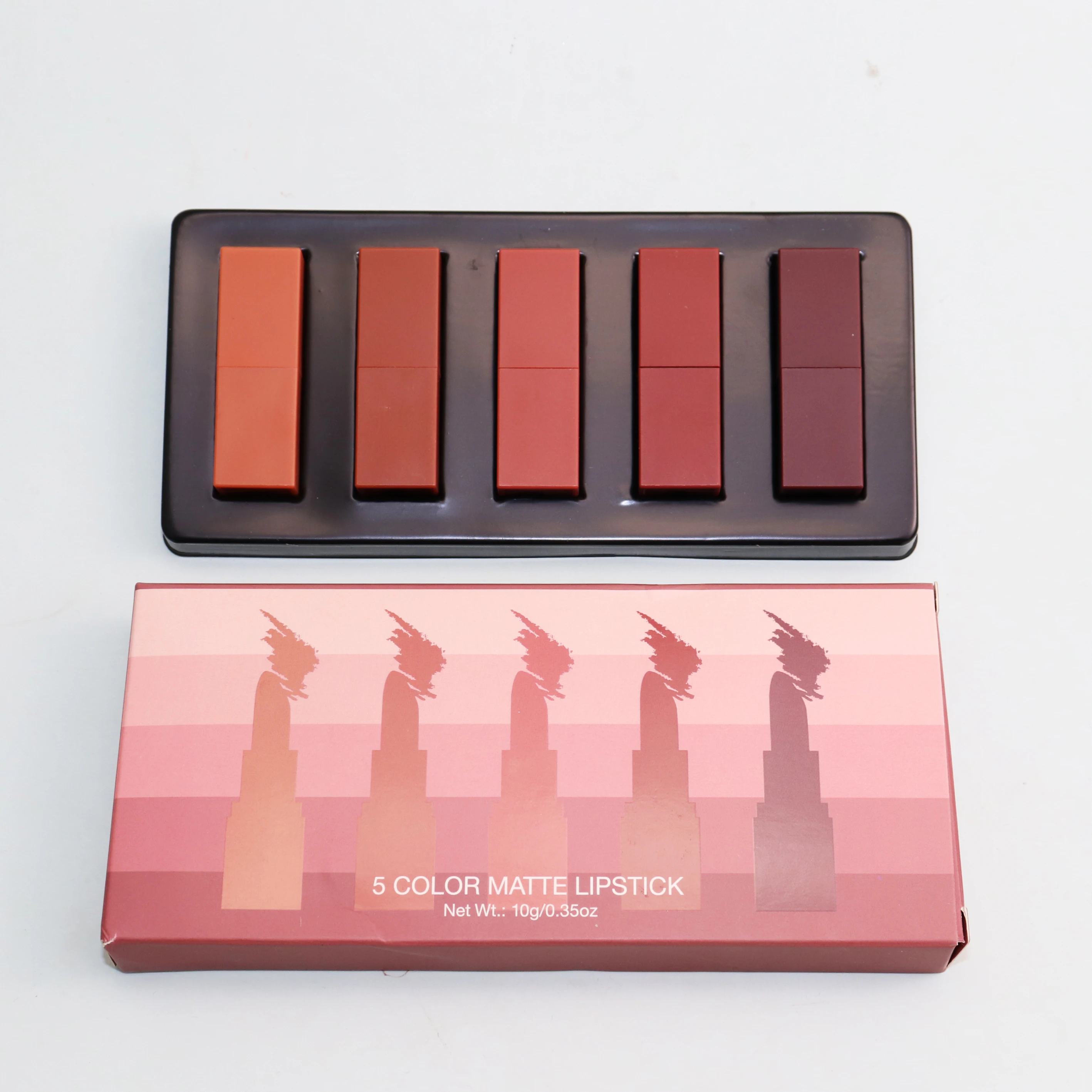 Private Label 5-in-1 Matte Lipstick and Waterproof Lip Gloss Set Travel Size Makeup for Lips with Custom Logo