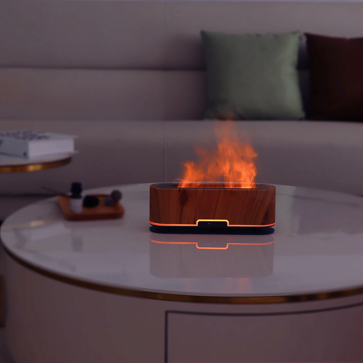 New Design Rectangle Flame Ultrasonic Diffuser Aromatherapy Machine ...