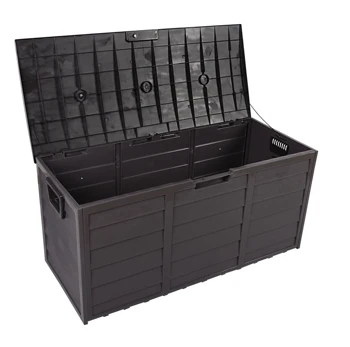 Resin Storage Box Outdoor Clothing Cushion Storage Garden Plastic Shed With Locking System
