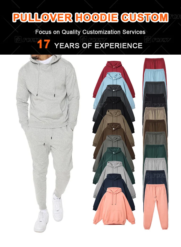 Men Custom Sweatpants And Hoodie Set 100 Cotton Unisex Hoodie Set