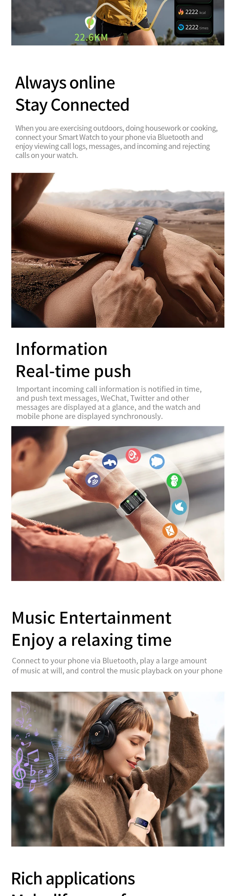 product km98 smart watch ladys fitness smart bracelet 147 inch screen vp60 heart rate gloryfit smartwatch women-8