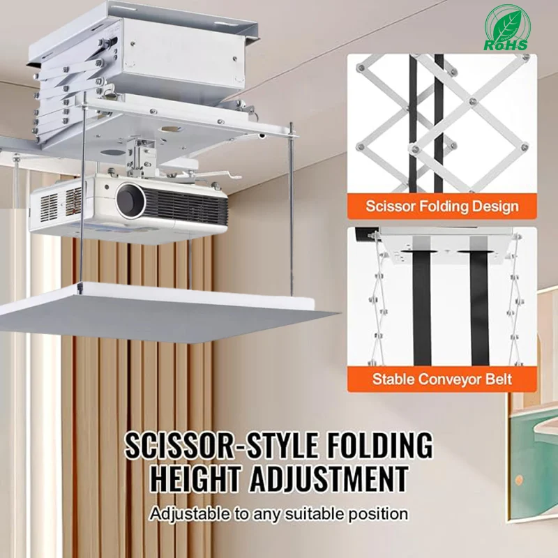 100CM 150CM  Motorized Projector Ceiling Mount Lift with Remote Control Factory