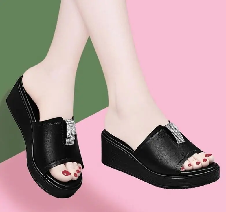 Fashion Sandal Wedge Slides Slippers For Women Summer Outdoor Beach ...