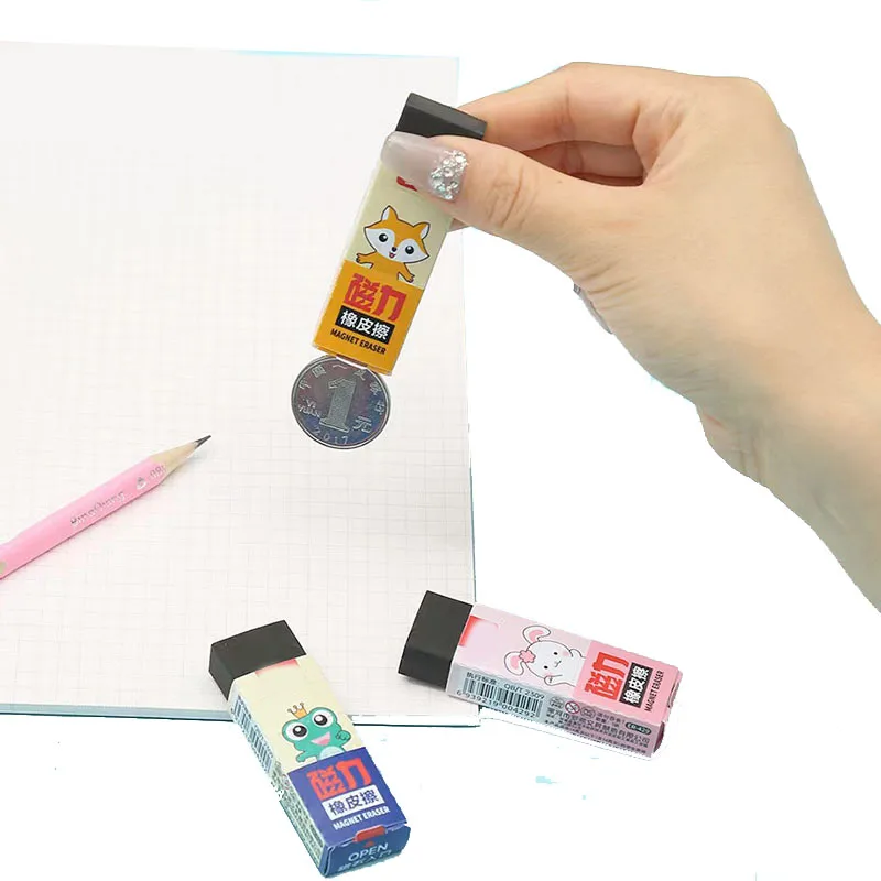 新しい文房具磁気ゴムクリエイティブ学生鉛筆消しゴム黒磁石消しゴム
