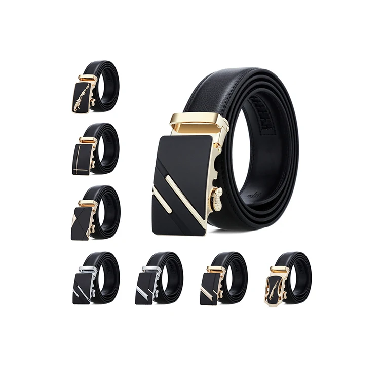 Business Men's Cowhide Leather Belt Automatic Buckle Belt Designer Gift Strap
