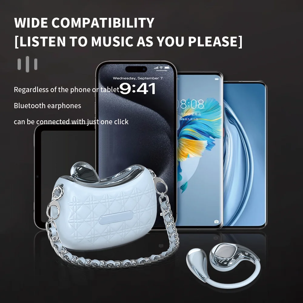 YX46 Wireless TWS Earbuds ENC Noise Reduction Touch Control OWS Sport Earphones Game Fashion Girls Open Ear Headset Headphone