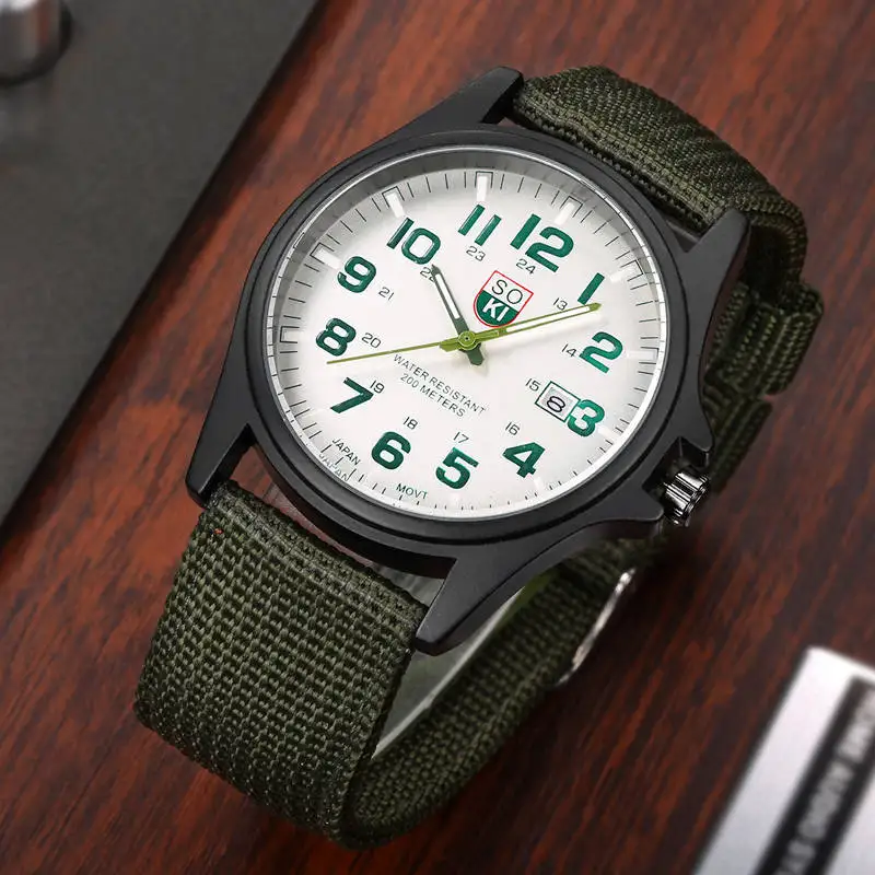 Orologio Da Immersione Uomo In Nylon – Quadrante 4 Cm, Movimento Al Quarzo, Cinturino In Acciaio, Colori Nero/marrone/verde - 5