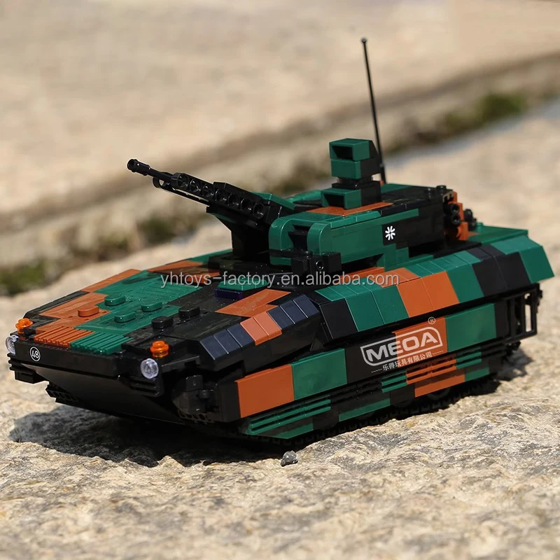 WW2 Military Wheeled Armored Tank Building Block German Cougar Tracked  Infantry Fighting Vehicle Bricks Toys for Boys Gift