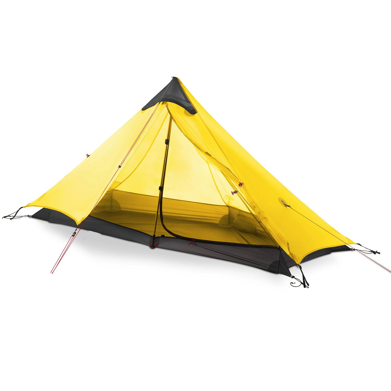 GodsWord One Person Nylon Silicon Ultralight Tent With Trekking Stick Support Outdoor All Season Hiking Backpacking Pyramid Tent