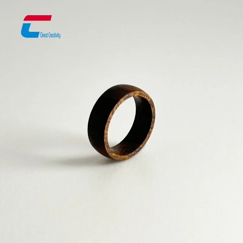 NTAG216 Nfc Pay Ring Custom logo Smart Nfc Ring for tesla MIFARE  Desfire Ev3 Chip Wood Nfc Ring Smart