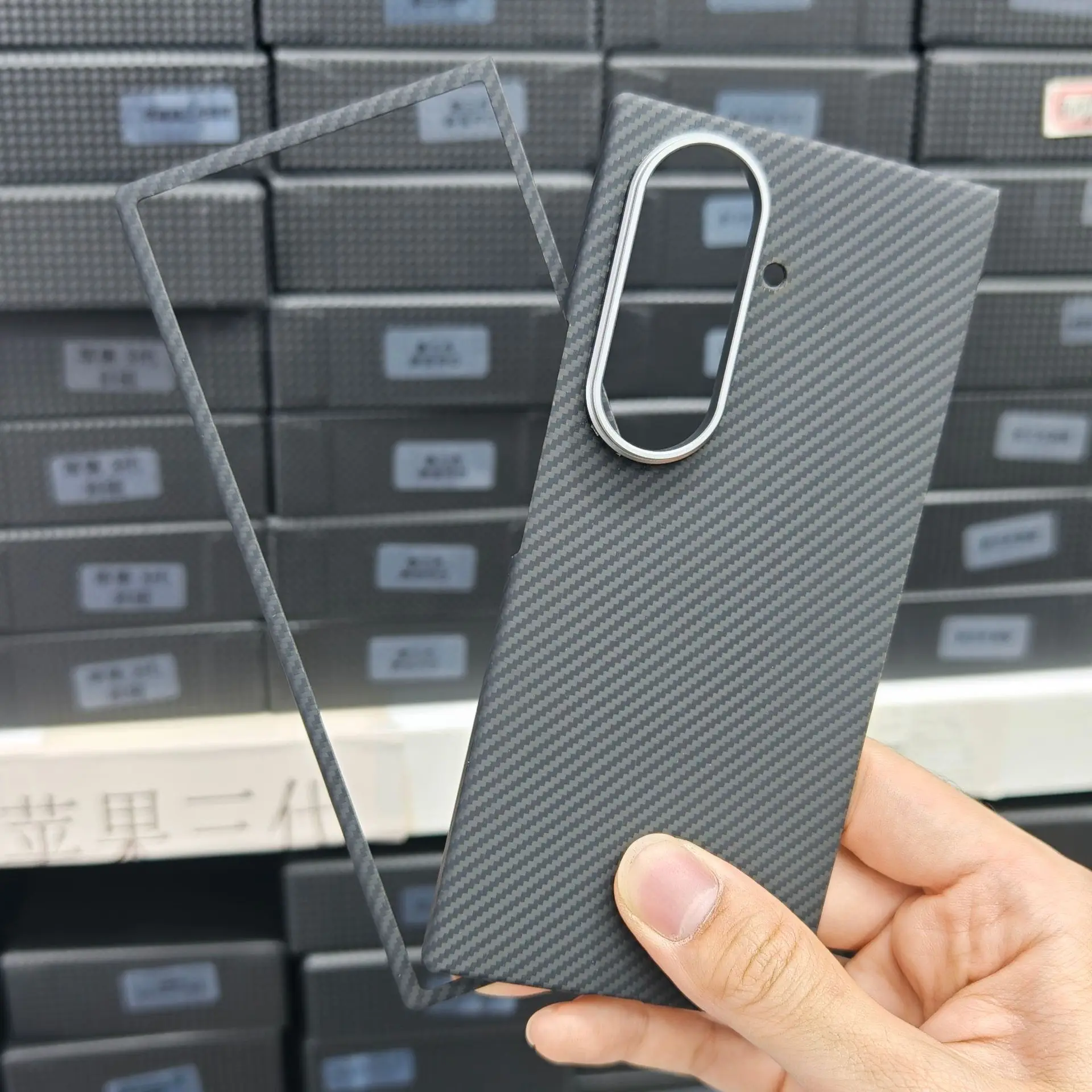 product laudtec custom real carbon fiber phone case for samsung galaxy z fold7 fashion aramid fiber phone cover magnetic protection case-3