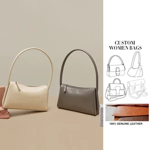Custom Trending Products 2023 New Arrivals Genuine Leather Fashion Ladies Shoulder Bags Famous Brands Handbags