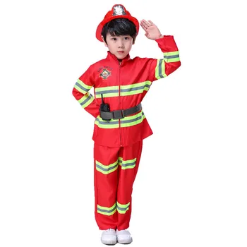 Factory direct supply funny fireman sam character cosplay kids firefighter child costume with accessories