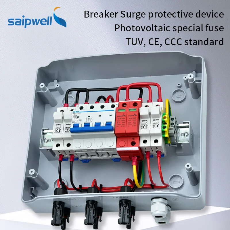 Saipwell PV BIPV Combiner Box Waterproof  Solar Cell Combiner Box 1000VDC Solar Module Junction Box