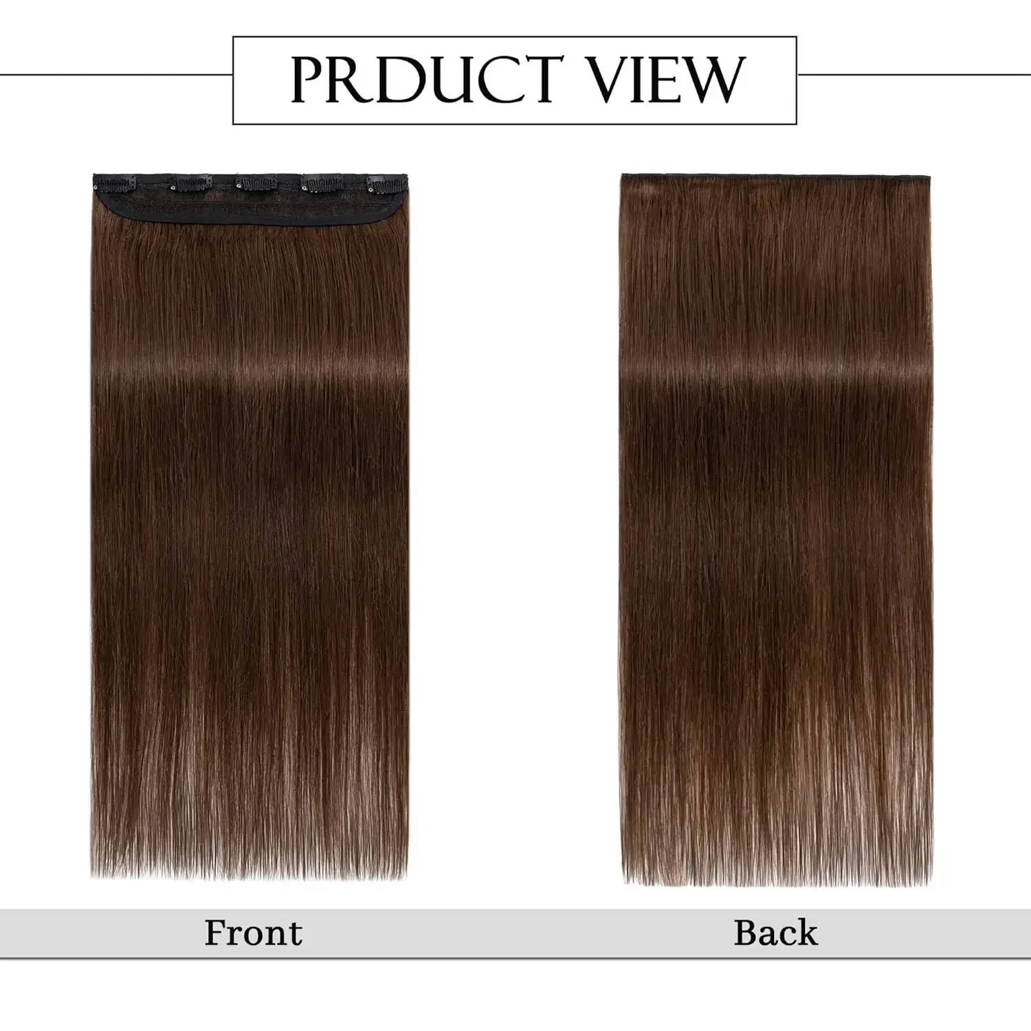 One Piece Clip in Hair Extensions 5 Clips 100 Remy Human Hair 16 26 Inch 3 4 Full Head Thick Soft Silky Straight 4 Dark Brown_voghion.com