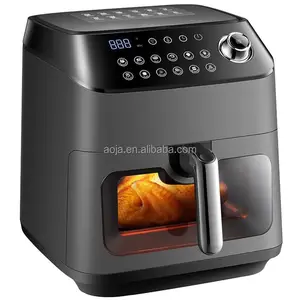 Smart Green Power Energy-Saving Household Hot Oil Free Digital Glass Bowl clear Transparent air Fryer Electric 6.5 7L 8L
