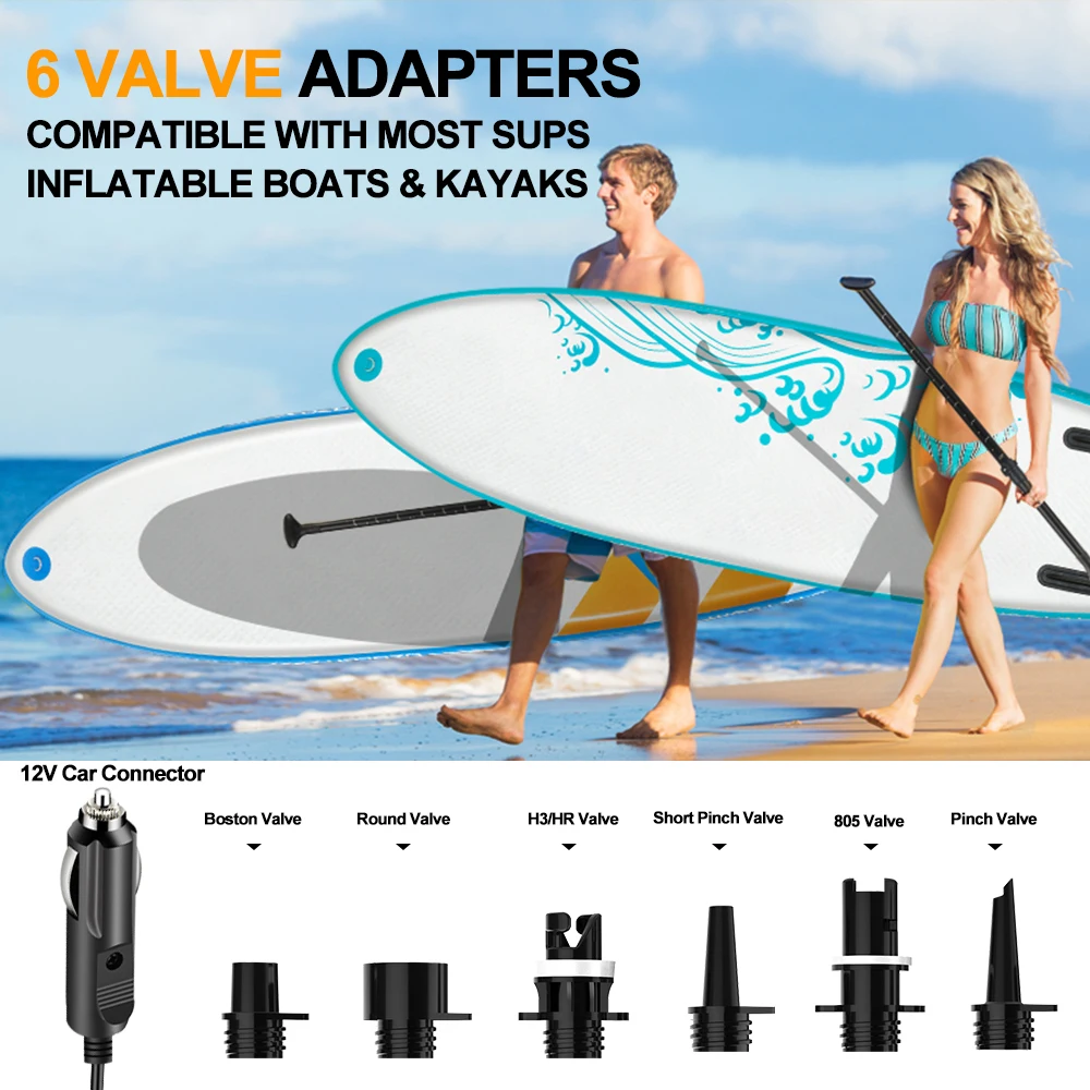 Paddle Board Inflator High Pressure SUP Air Pump - Intelligent Dual Stage Inflation