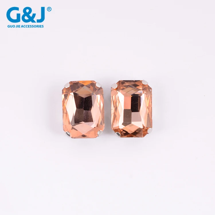 Rectangle Shape Claw Setting Glass Diamond Loose Flatback Rhinestones for Girl Dress Accessories