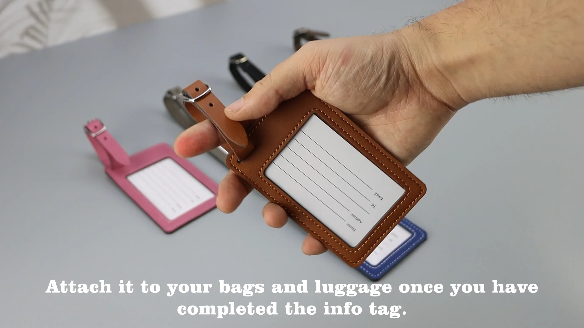 Factory Price Laser Engraved Leatherette Luggage Tags Bulk Waterproof