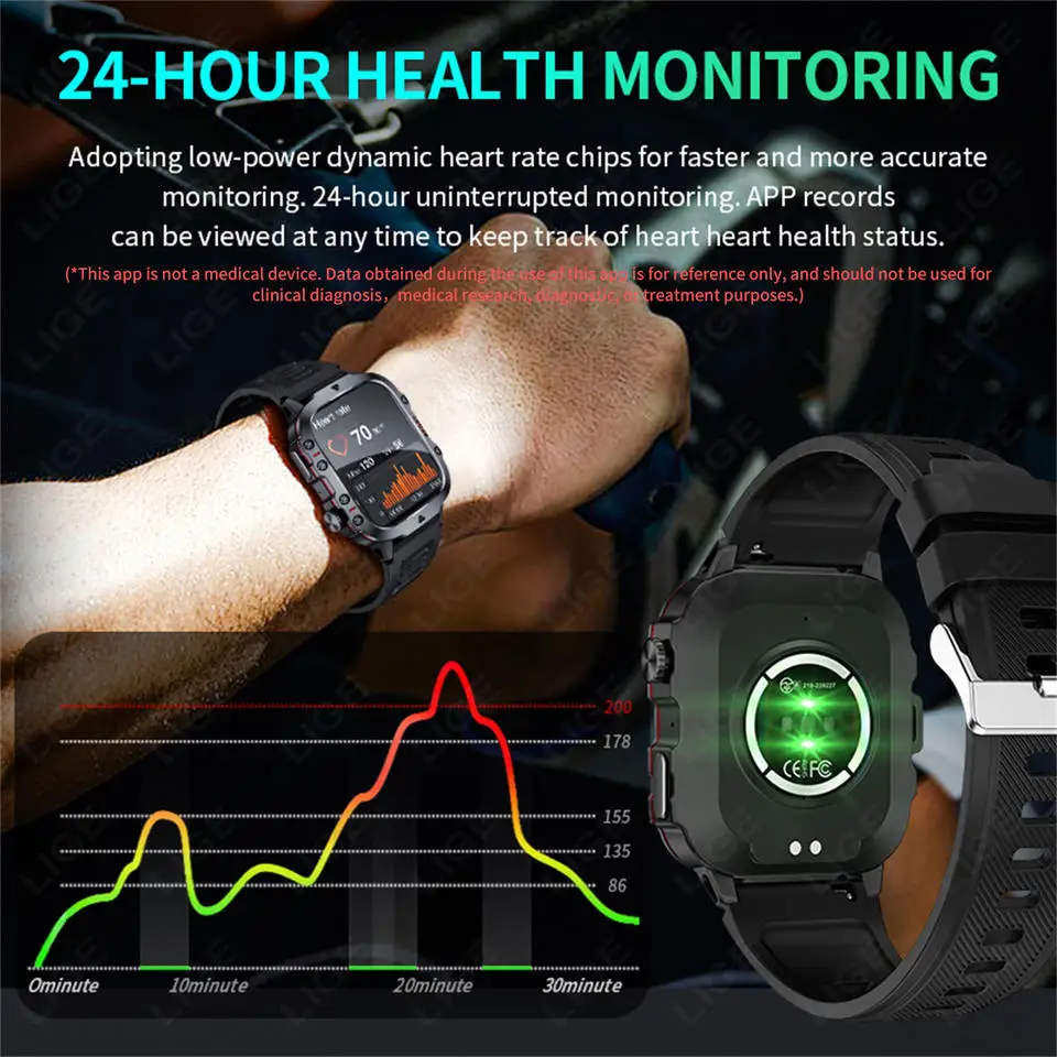 Lige BW0667 Smart Watch 1.96 Inch Screen 420 Mah Wireless Call Voice Assistant Watch Spo aperçu 4