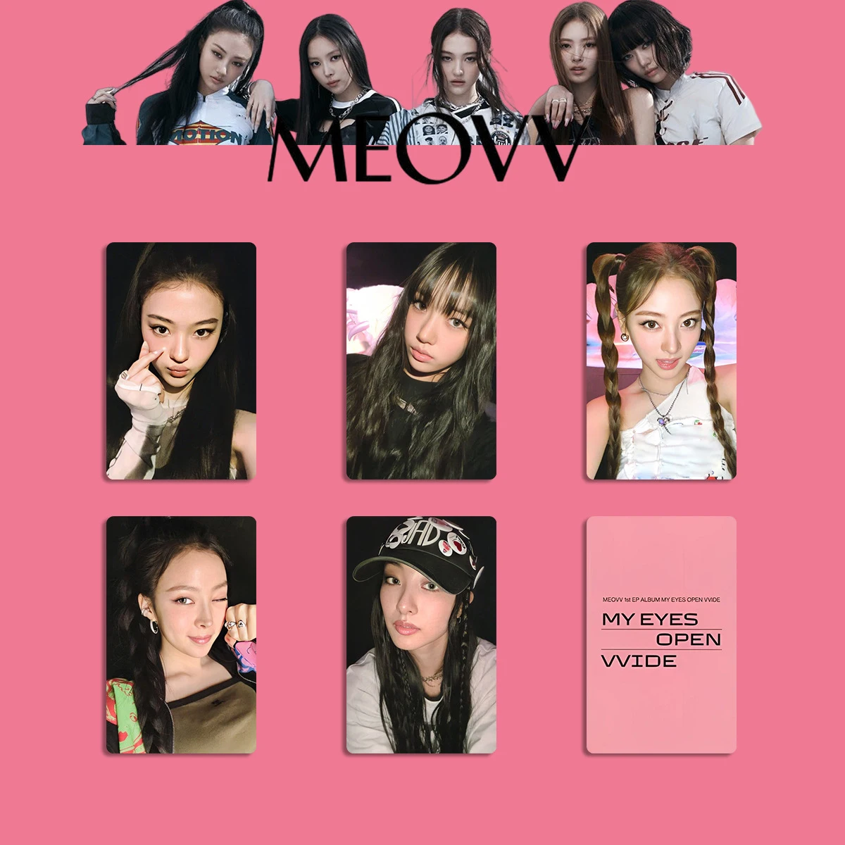 5Pcs/Set KPOP MEOVV MY EYES OPEN VVIDE Album Photocards