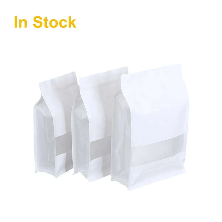 Stand Up Kraft Bag With Hang Hole, Natural & White Kraft Paper Bag with  Sisd Gusset Food Grocery Packaging Bag 50Pcs