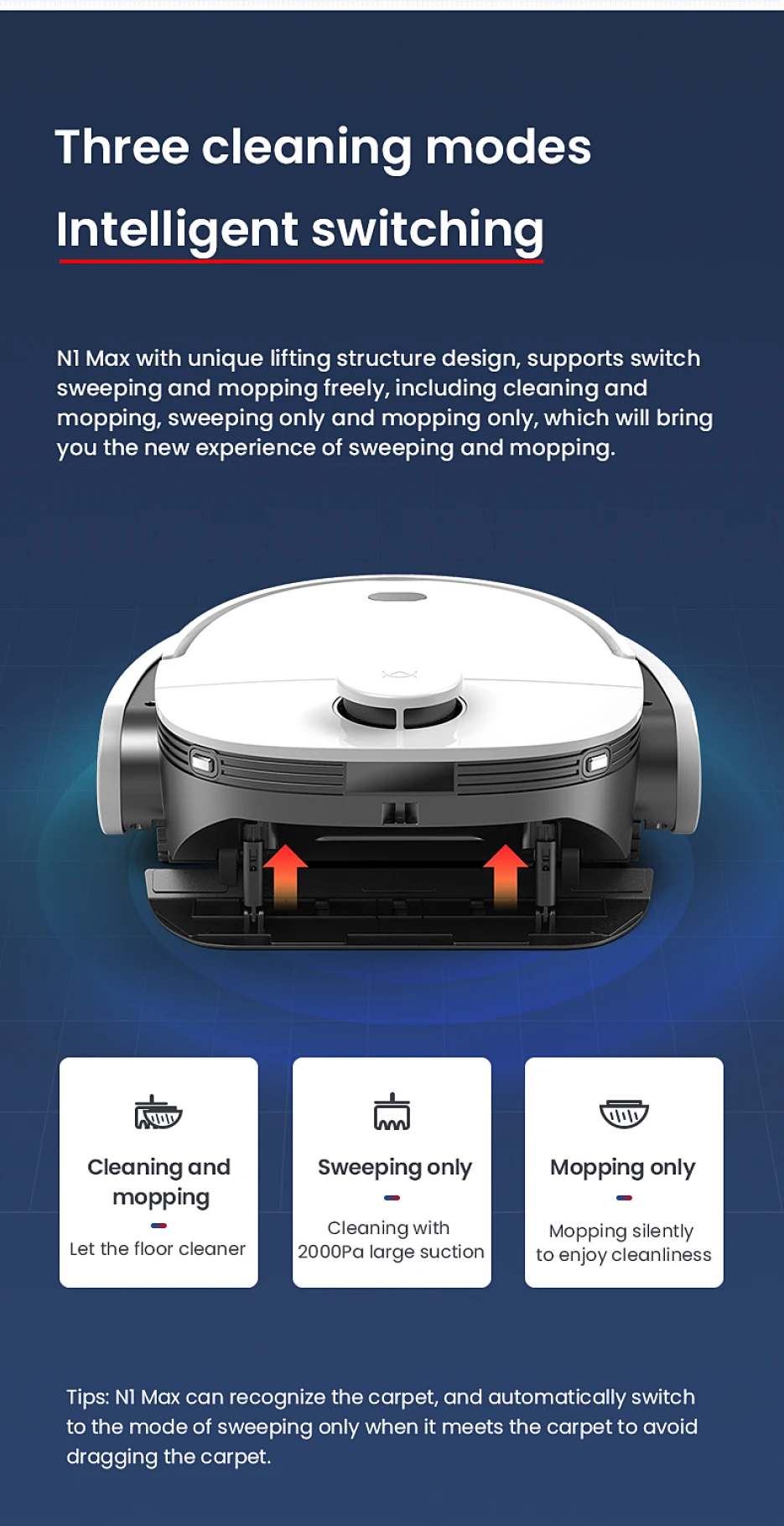 Super Smart App Laser Pressure Mopping And Mop Self Cleaning Vacuum